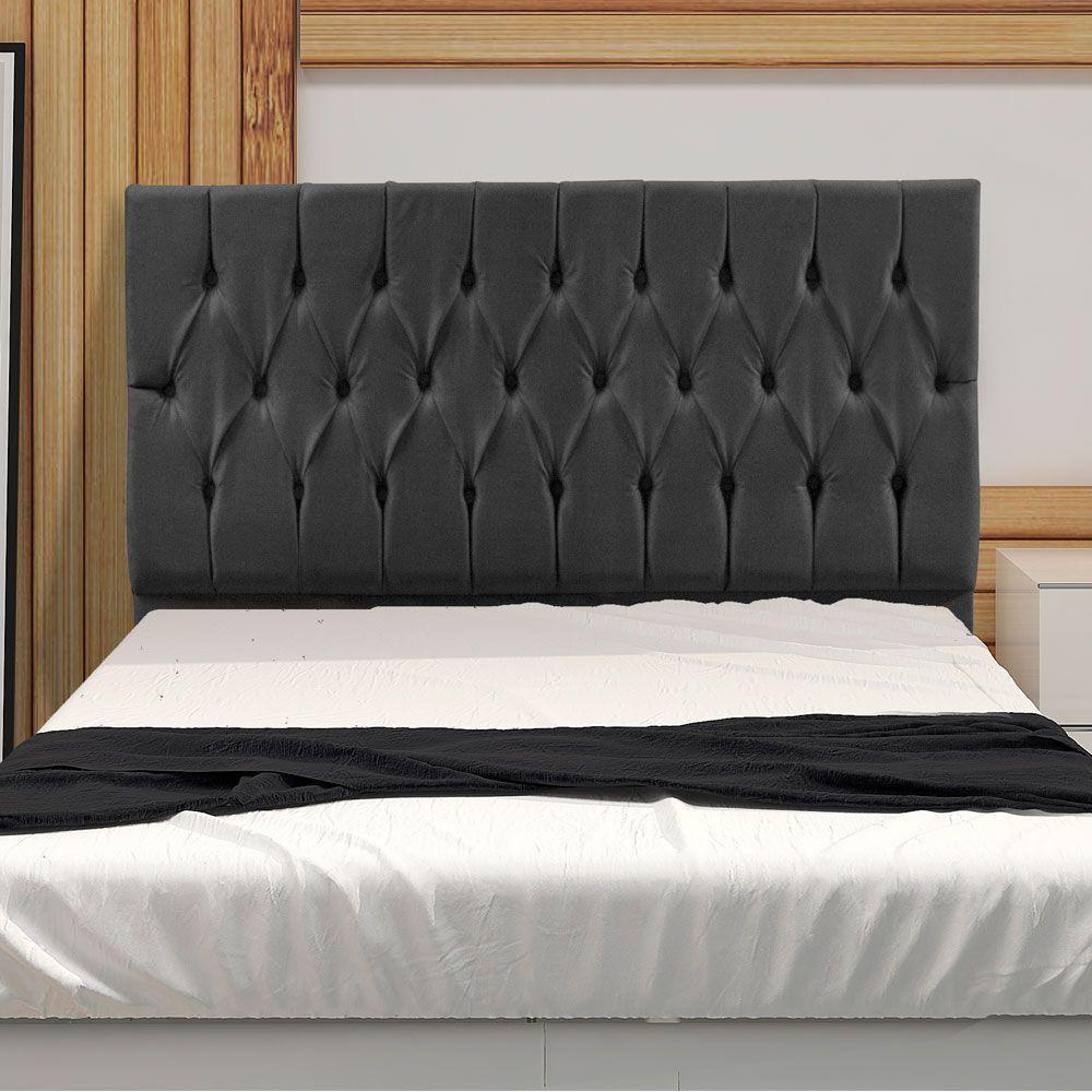 Cabeceira Casal 1,40m Suede Cinza - 3