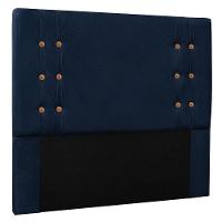 Cabeceira Casal 1,40m Genova Suede Azul Marinho - 1