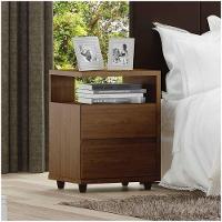 Mesa De Cabeceira 02 Gavetas Campeche Henn Castanho Hp - 2