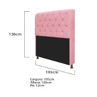 Cabeceira Lady e Recamier Félix 195Cm King Size Rosa Bebê - 3