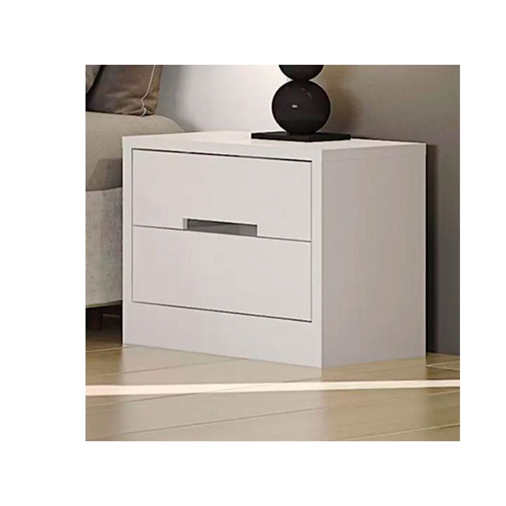 Mesa De Cabeceira Com 2 Gavetas Kappesberg Branco - 9