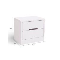 Mesa De Cabeceira Com 2 Gavetas Kappesberg Branco - 3