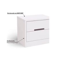 Mesa De Cabeceira Com 2 Gavetas Kappesberg Branco - 6