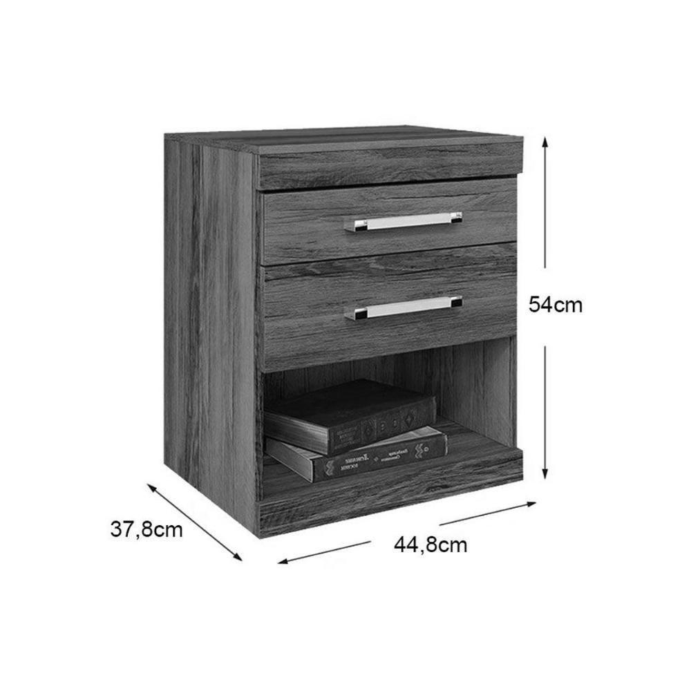 Mesa de Cabeceira Solteiro Plus c/ 2 Gavetas Jatoba - Santos Andirá - 3
