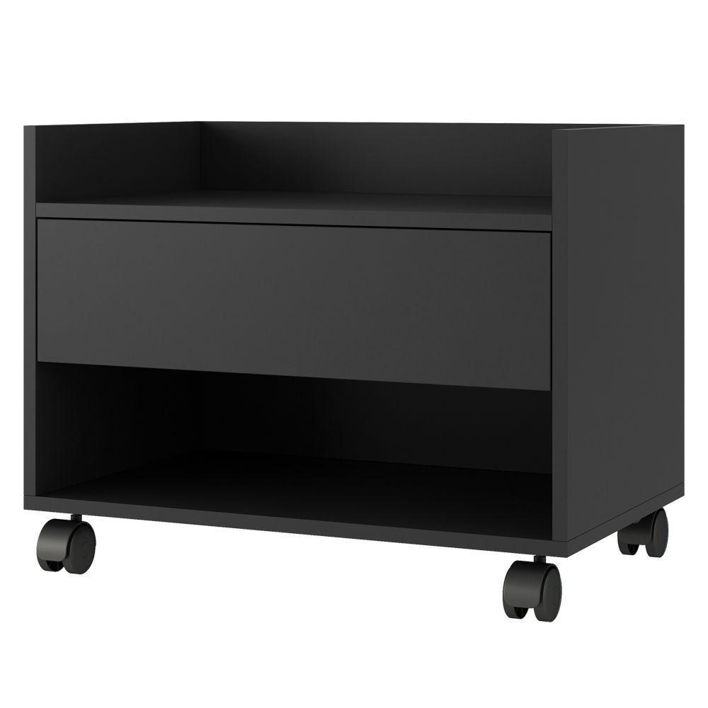 Kit 02 Gabinetes Armário Multiuso Ivy 60cm 100% Mdf Bp Com 01 Gaveta Preto - Desk Design - 5