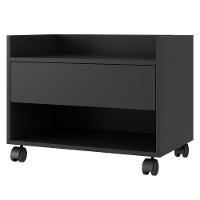 Kit 02 Gabinetes Armário Multiuso Ivy 60cm 100% Mdf Bp Com 01 Gaveta Preto - Desk Design - 5
