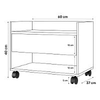 Kit 02 Gabinetes Armário Multiuso Ivy 60cm 100% Mdf Bp Com 01 Gaveta Preto - Desk Design - 7