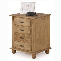 Mesa de Cabeceira Com 4 Gavetas 404 Pinhão Verniz - 1