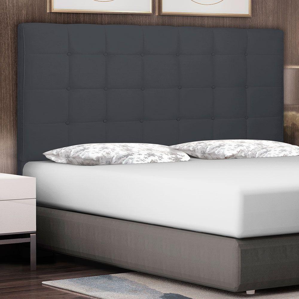 Cabeceira Casal 1,40m Verona Suede Cinza - 5