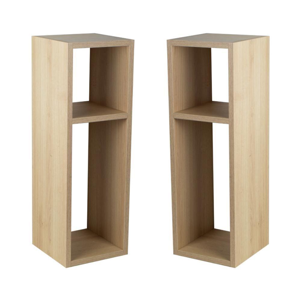 Kit 2 Mesa De Cabeceira Carvalho Cama Solteiro Quarto Sala 20cm - 2