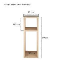 Kit 2 Mesa De Cabeceira Carvalho Cama Solteiro Quarto Sala 20cm - 3