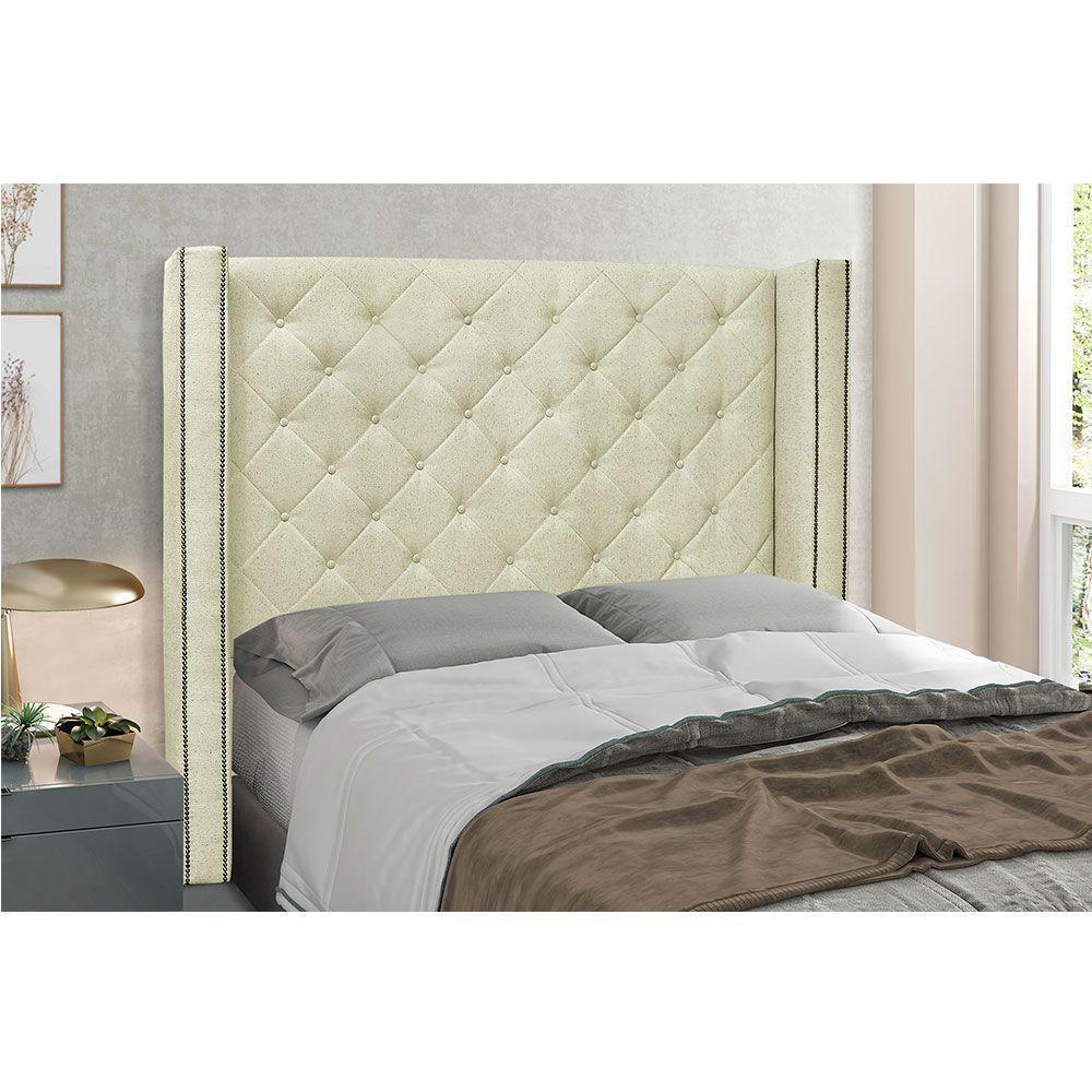 Cabeceira King 1,95m Vicenza Linho Rústico Natural - 4