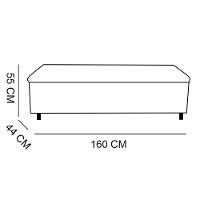 Calçadeira Recamier Baú Queen 1,60m Suede Preto - 2