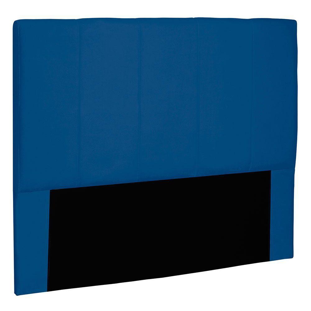Cabeceira Queen 1,60m Ravenna Suede Azul Marinho - 1