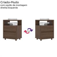 Mesa De Cabeceira Lacy 02 Gavetas Henn Castanho - 3