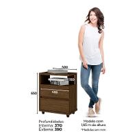 Mesa De Cabeceira Lacy 02 Gavetas Henn Castanho - 4