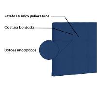 Cabeceira Painel Solteiro 0,90m Verona Suede Azul Marinho - 2