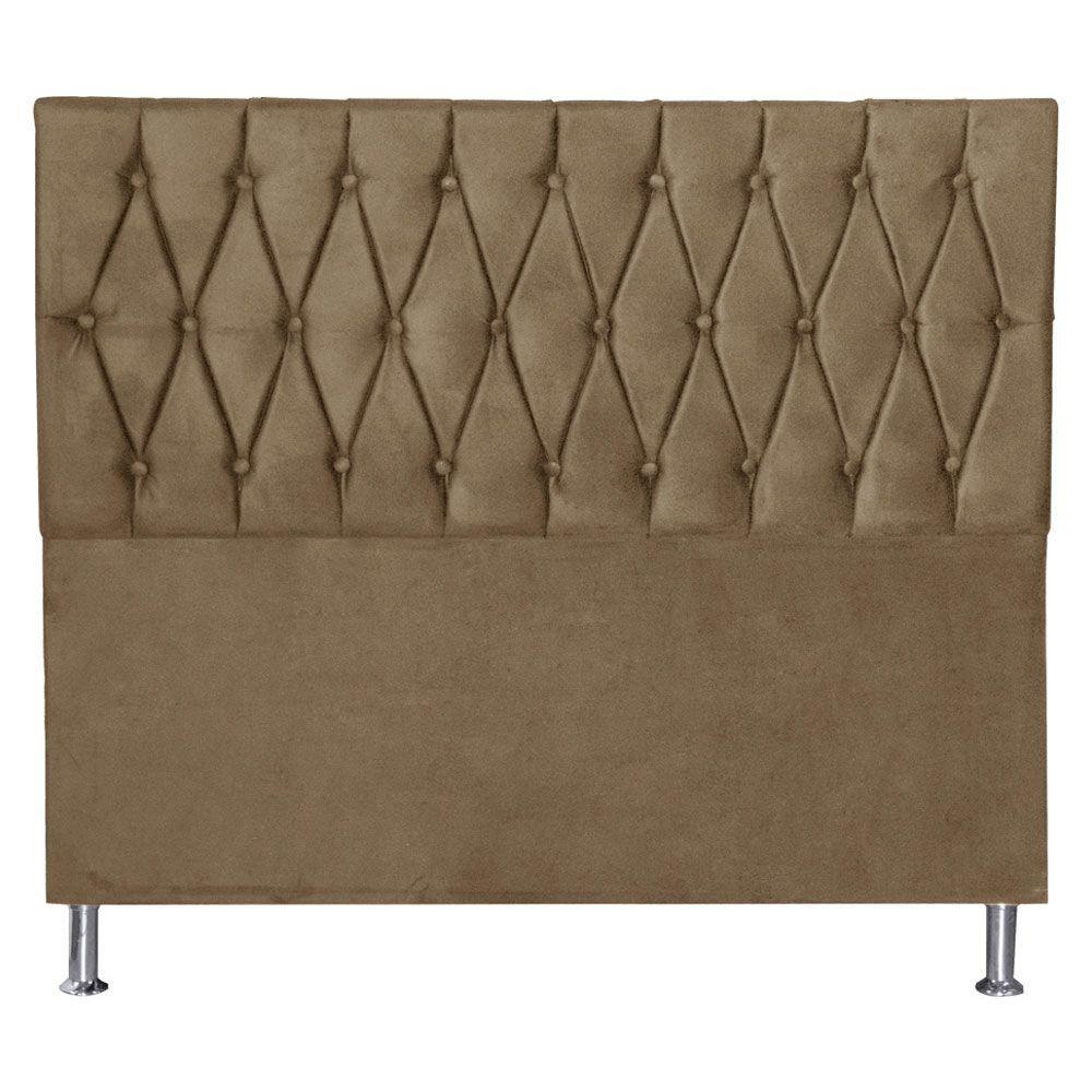 Cabeceira Casal 1,40m Paris Suede Bege - 1