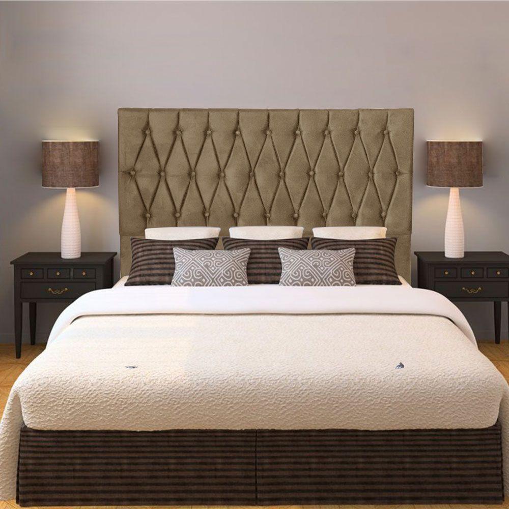 Cabeceira Casal 1,40m Paris Suede Bege - 3