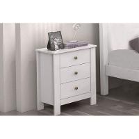 Mesa De Cabeceira Lopas Maggiore C/3 Gavetas Branco - 2