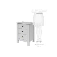 Mesa De Cabeceira Lopas Maggiore C/3 Gavetas Branco - 5