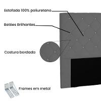Cabeceira Casal 1,40m Tânia Suede Cinza - 2