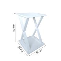 Mesa X Lateral De Apoio Ou Mesa De Cabeceira Branco Laca - 5