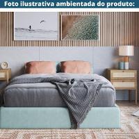 Mesa De Cabeceira Oslo Artesano 48 Cm (Largura) Em Mdp Palha Natural Duas Gavetas Base Madeira - 6
