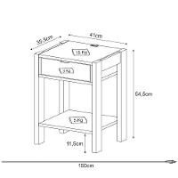 Mesa De Cabeçeira Az1016 Mdp Amendoa Branco - 8