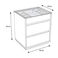 Kit 02 Mesas De Cabeceira Organizadora Ellie 3 Gavetas Branco