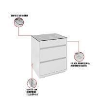 Kit 02 Mesas De Cabeceira Organizadora Ellie 3 Gavetas Branco - 5