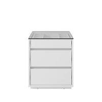 Kit 02 Mesas De Cabeceira Organizadora Ellie 3 Gavetas Branco - 9