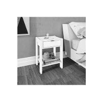 Mesa de Cabeceira Solteiro AZ1016 c/ 1 Gaveta Branco - Tecno Mobili