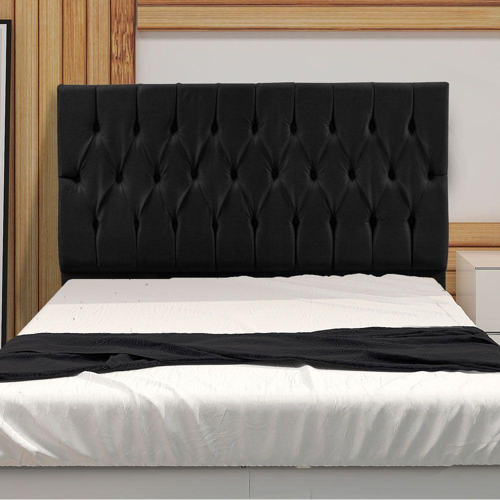 Cabeceira Solteiro 0,90m Suede Preto - 3