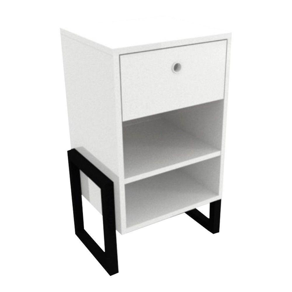 Mesa De Cabeceira Wolli 1 Gaveta Branco - 1