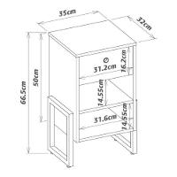 Mesa De Cabeceira Wolli 1 Gaveta Branco - 2