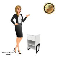 Mesa De Cabeceira Wolli 1 Gaveta Branco - 5