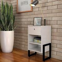 Mesa De Cabeceira Wolli 1 Gaveta Branco - 8