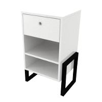 Mesa De Cabeceira Wolli 1 Gaveta Branco - 9