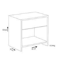 Mesa De Cabeceira 1 Gaveta Trovarelli Natural - 3