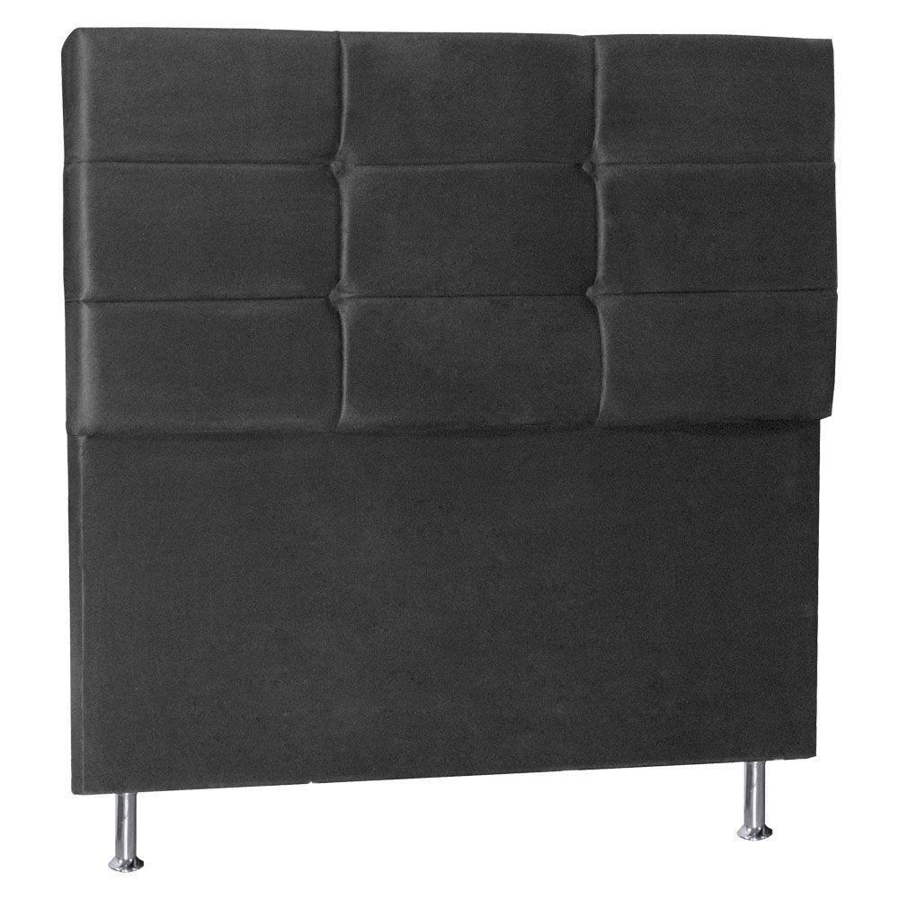 Cabeceira Casal 1,40m Tóquio Suede Cinza - 1