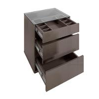 Mesa De Cabeceira Organizadora Ellie 3 Gavetas Cinza Pérola