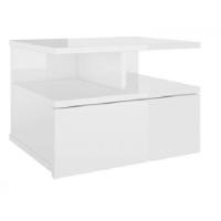 Mesa De Cabeceira Flutuante 1 Gaveta Branco Em Mdf - 1