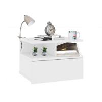 Mesa De Cabeceira Flutuante 1 Gaveta Branco Em Mdf - 4