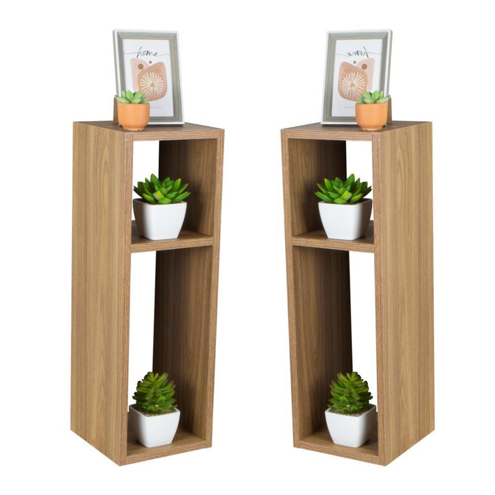 Kit 2 Mesa De Cabeceira Freijó Cama Solteiro Quarto Sala 20cm - 1