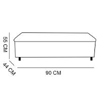 Calçadeira Recamier Baú Solteiro 0,90m Suede Bege - 2