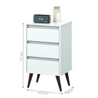 Kit De 2 Mesas De Cabeceira Alecrim Retrô Branco - 5