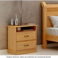 Mesa De Cabeceira 2 Gavetas Em Madeira Maciça Júlia Mel - Straub Web - 1