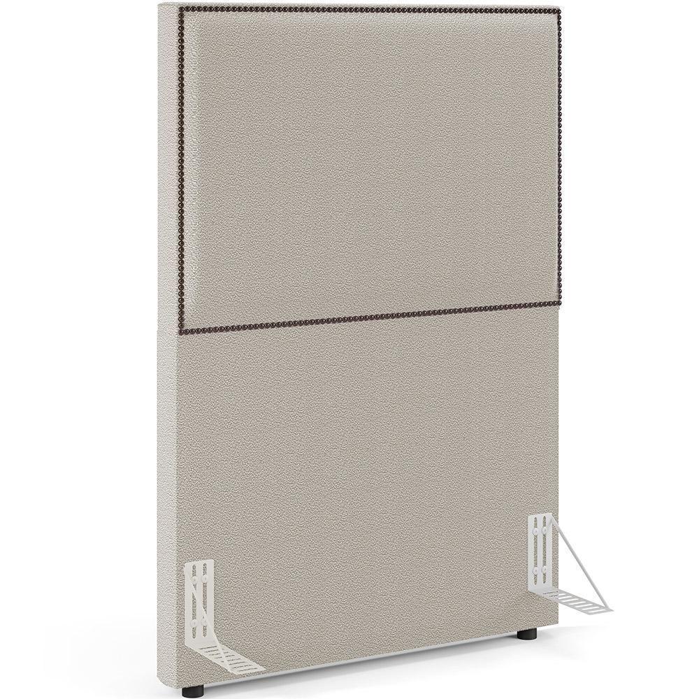 Cabeceira Box Solteiro Com Tachas 100cm L02 Creme - 1