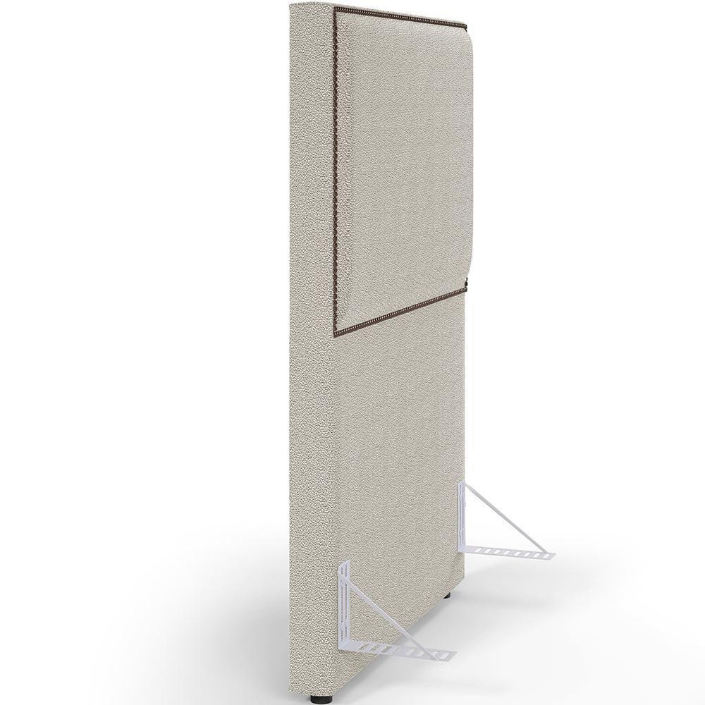 Cabeceira Box Solteiro Com Tachas 100cm L02 Creme - 2